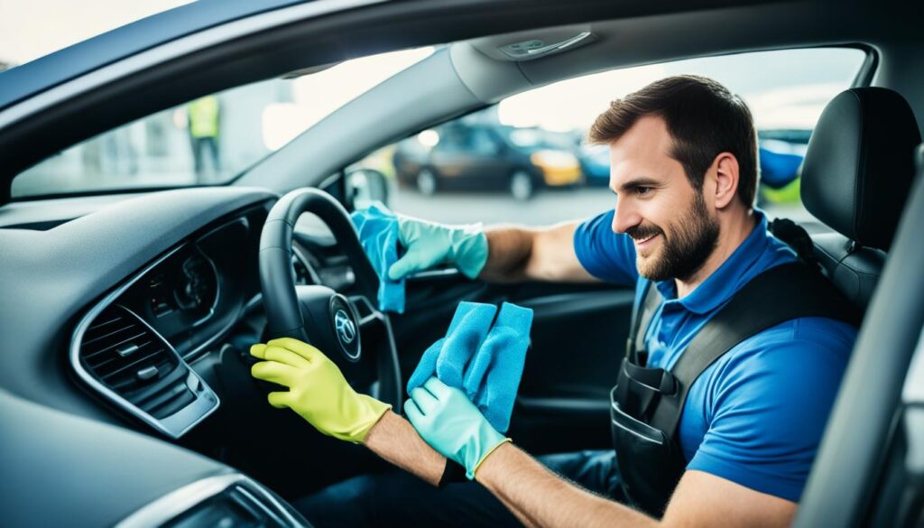 car interior vacuuming